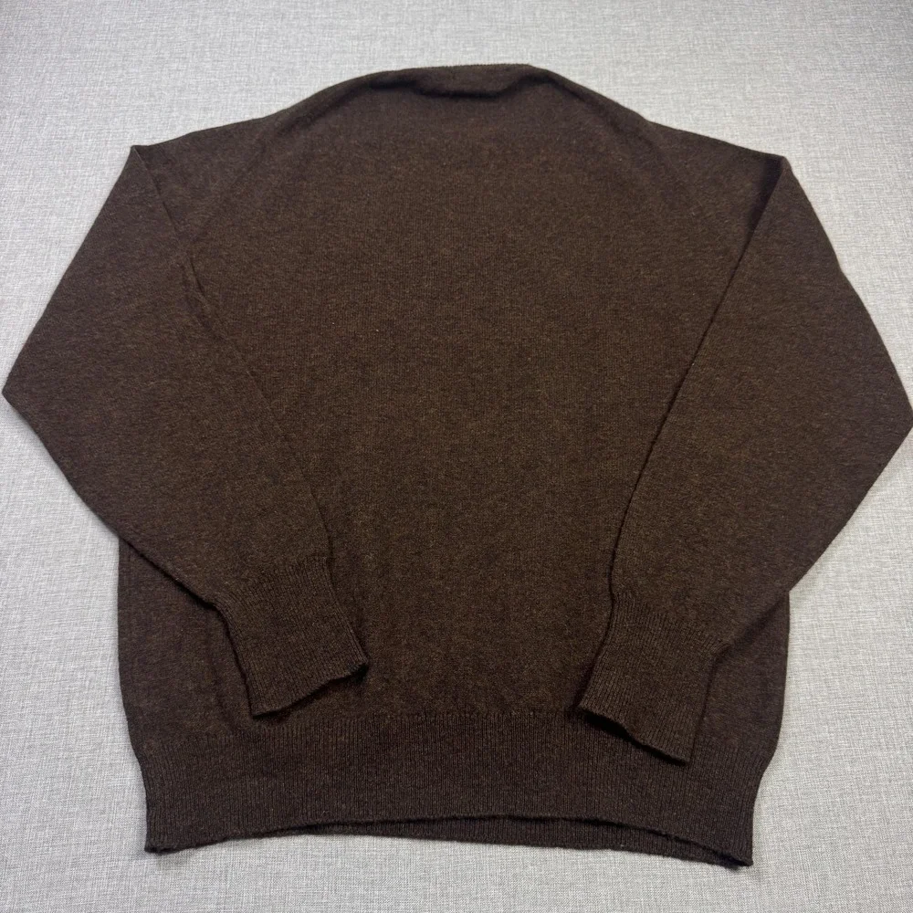 L.L. Bean Lambswool Made Scotland Fisherman Pullover Sweater Mens XLT Brown